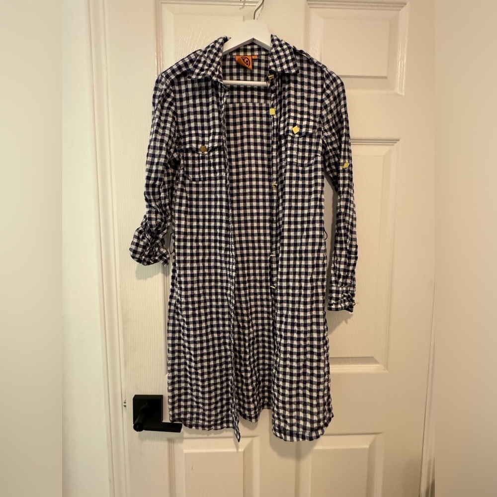Tory Burch seersucker shirt dress